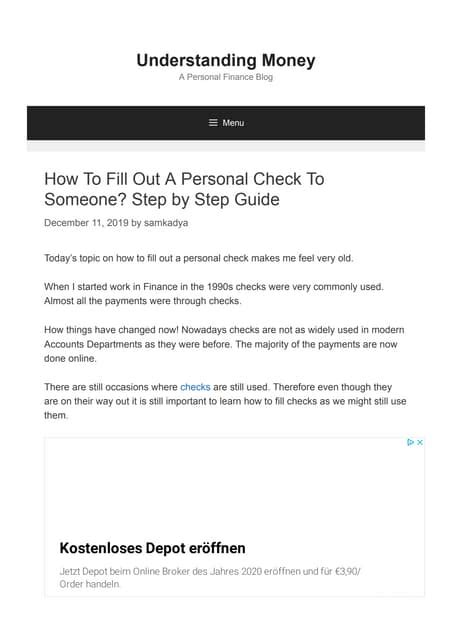 Image result for Filling Out Check Example