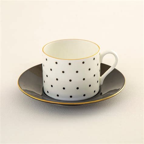 Buy Andrey Polka Dot Bone China Cup and Saucer - 250ml from Home Centre ...