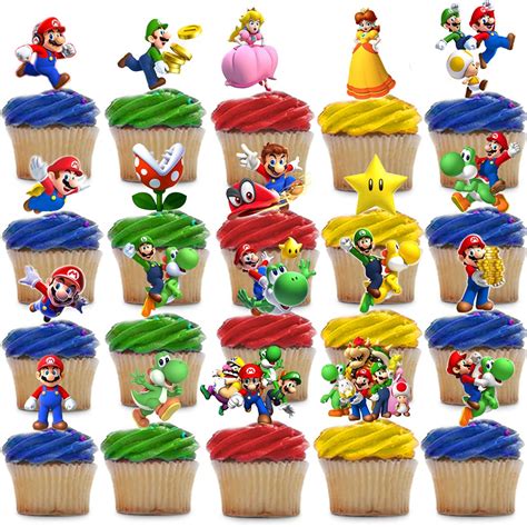 Buy 50 Super Mario Cupcake Toppers Super Mario Cake Toppers , Super ...