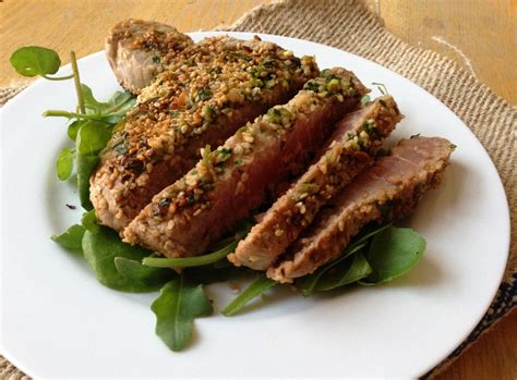 Marinated Tuna Steak with a Sesame Crust