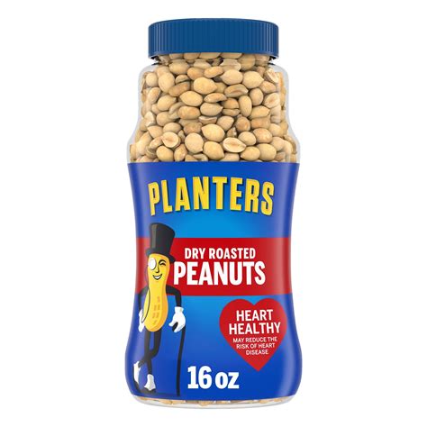 Planters Dry Roasted Peanuts 16 oz Jar - Walmart.com - Walmart.com
