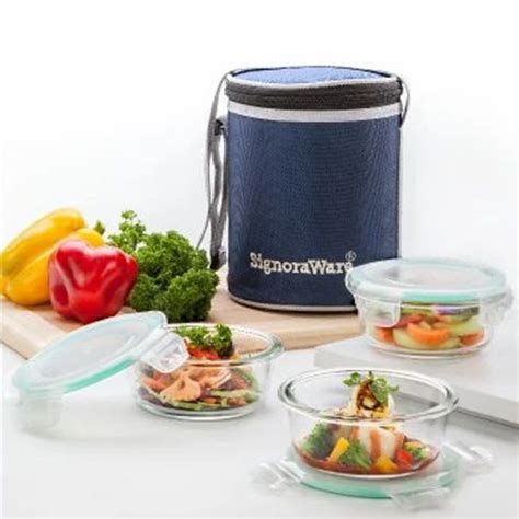 Signoraware Glass Lunch Box. - Signoraware Lock N Store Glass Container ...