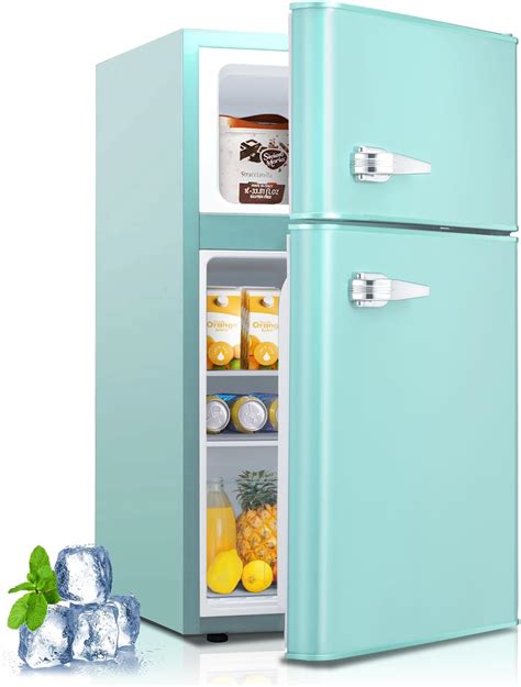 Amazon.com: Anypro 3.2 Cu.Ft Mini Fridge with Freezer, Retro Double ...