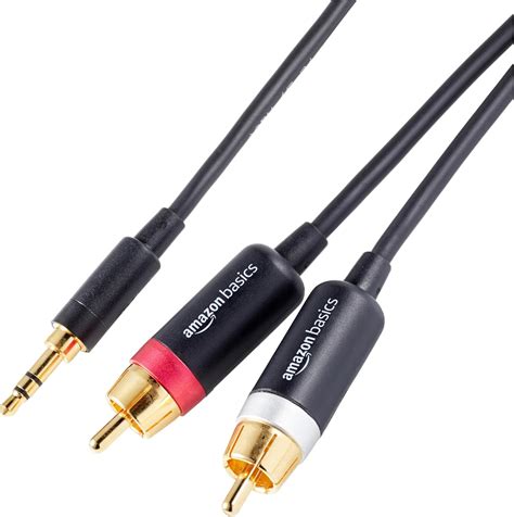 Amazon Basics 3.5mm Aux to 2 RCA Adapter Audio Cable for Stereo Speaker ...