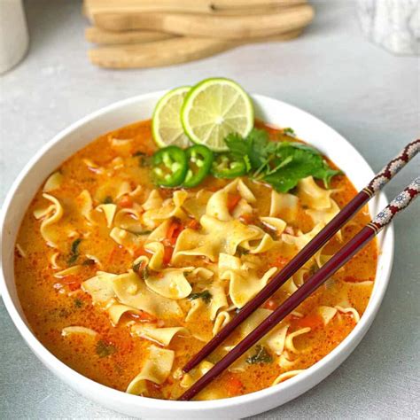 TasteGreatFoodie - Thai Red Curry Noodle Soup - Soups