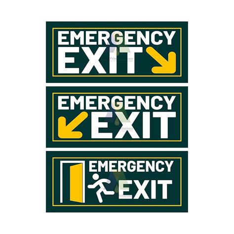 Anne Print Solutions® Emergency Exit Labels Stickers for Door Stickers ...