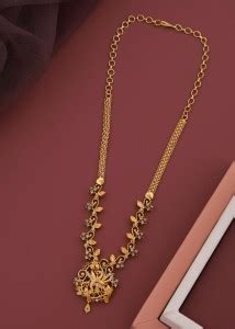 VR Fashion HUB American Diamond Copper Gold Plated 24 Inch Necklace ...