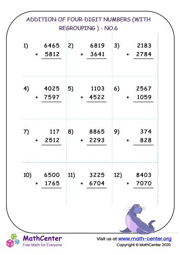 Image result for Adding Four-Digit Numbers