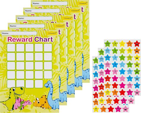 Buy Kids Sticker Reward Chart, 5 Charts & 120 Reward Stickers in ...