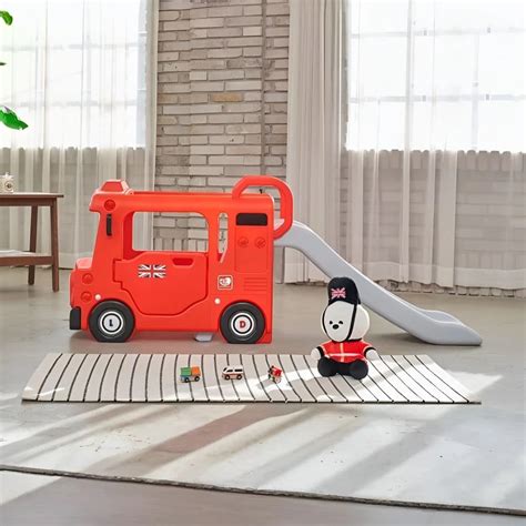YAYA London Compact Bus Slide for Kids, Safe Indoor Slide