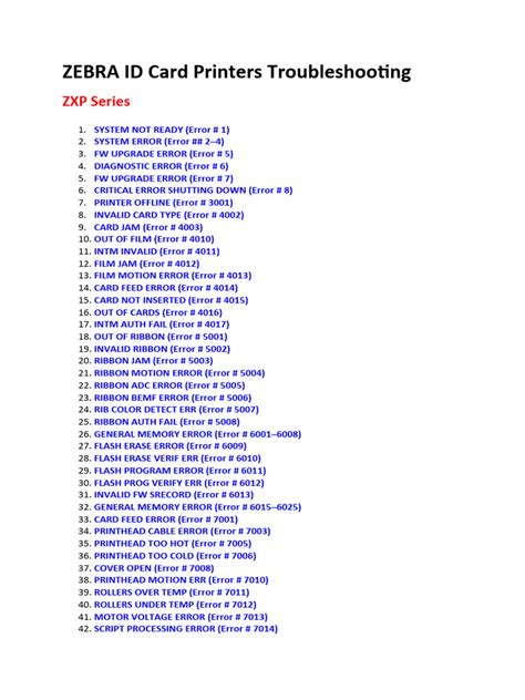 Image result for Zebra Printer Error Codes