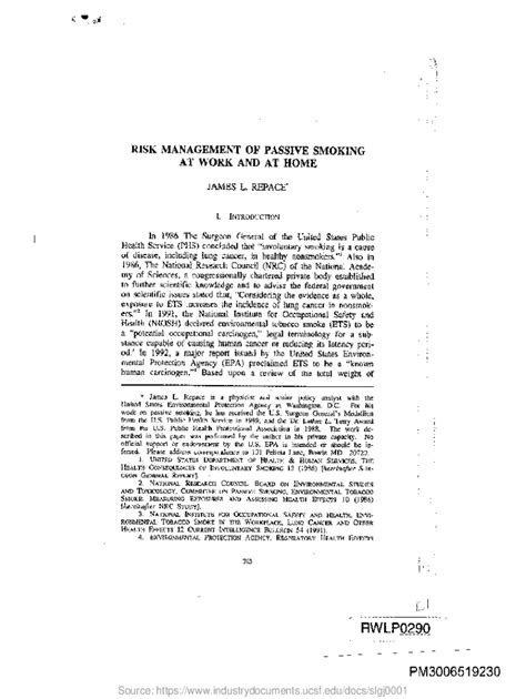 Fillable Online Risk Management of Passive Smoking at Work and at Home ...