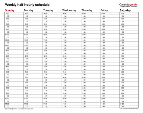 Free Hourly Schedules in PDF Format - 20+ Templates