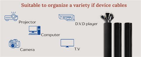 Wonder Care Soft Neoprene Cable Sleeve Wrap Cover Management Cord Wire ...