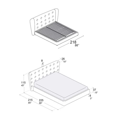 Double bed upholstered in polyurethane foam