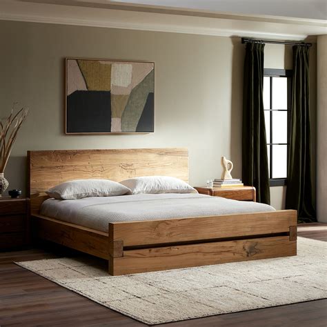 Perlman Reclaimed Wood Bed | Oak beds, Reclaimed wood beds, Bed frame