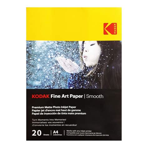 Kodak 230 GSM A4 210x297mm Fine Art Smooth Photo Paper : Amazon.in ...
