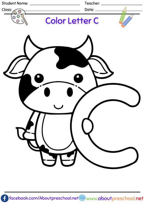 Free Letter C Coloring page - About Preschool