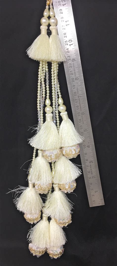 White heavy latkan design for lehenga - Set of 2 | Buy Online | Inhika.com