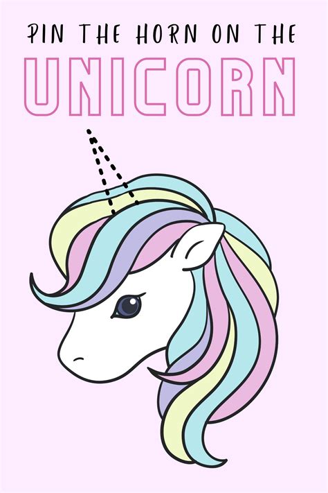 Unicorn Party Games | Pin the Horn on The Unicorn Printable