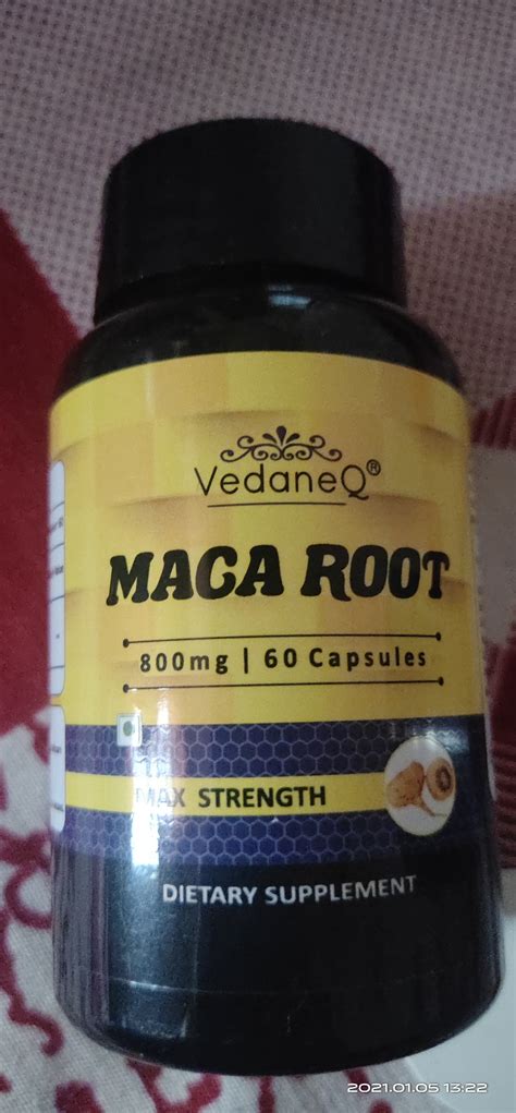 VedaneQ Maca Root Pure Extract 800mg and 60 Vegetarian Capsules for men ...