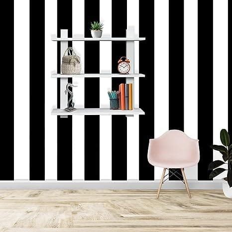 Wallmonks Achromatic Stripes wallpaper for walls(45cm x 500cm)|Self ...