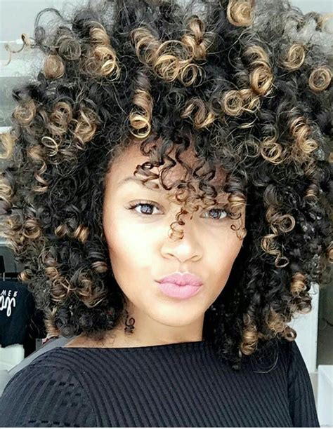 Blonde Streaks Curly Hair | Dark curly hair, Dyed curly hair, Blonde tips