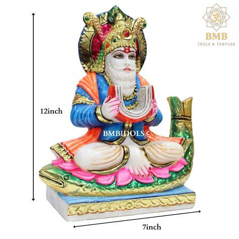 Marble Jhulelal Murti made in Makrana marble in 12inches – BMBIDOLS