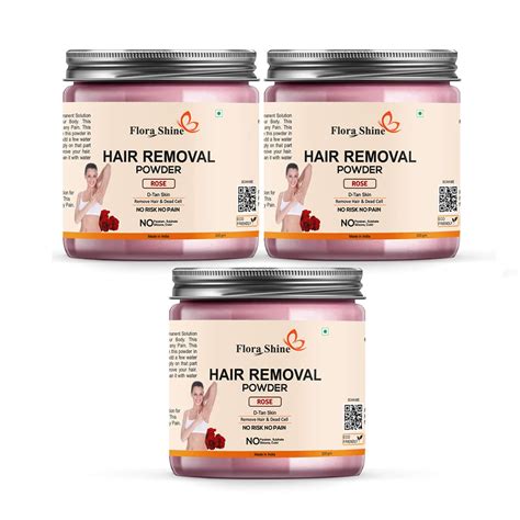 Buy Flora Shine 100% Pure Hair Removal Powder For Underarms, Hand, Legs ...