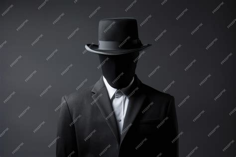Invisible man wearing black bowler hat | Premium AI-generated image