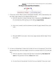 Image result for Slope-Intercept Word Problems