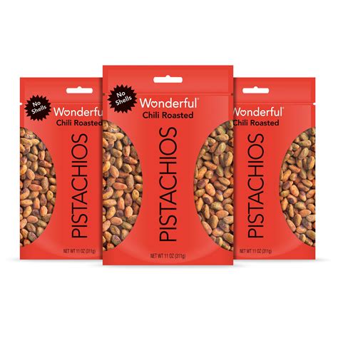 Wonderful Pistachios No Shells, DEF29 Chili Roasted Nuts, 11 Ounce Bag ...