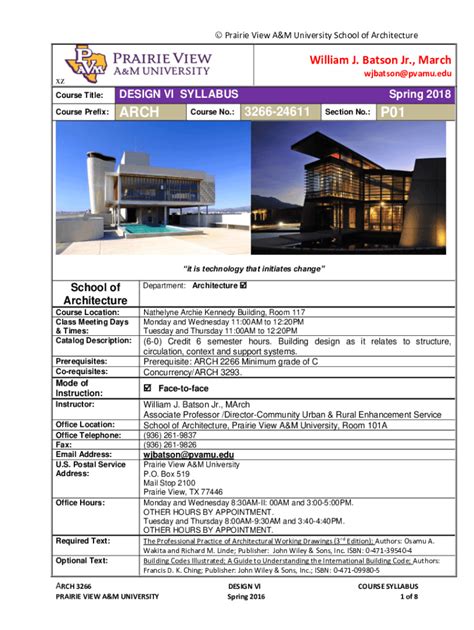 Fillable Online William J. Batson Jr., March - Prairie View A&M ...