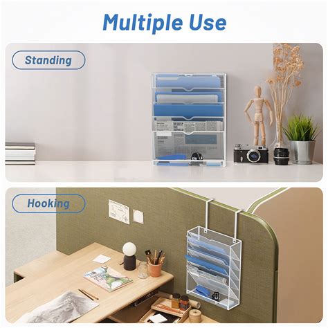 Wall Mounted File Rack DALTACK 10 Tier Wall File Holder - Mesh Metal ...