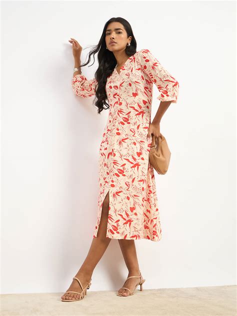 Twiggy Faux Button Midi Dress - Multicolor – SALT Attire