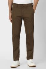 Buy Men Brown Textured Slim Fit Trousers Online - 39832004 | Van Heusen