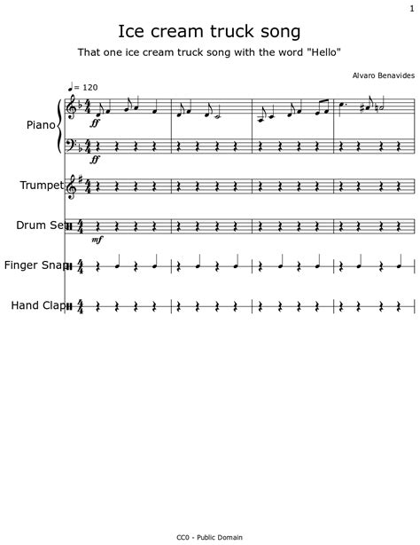 Ice Cream Truck Song Piano Sheet Music at Abigail Fawsitt blog