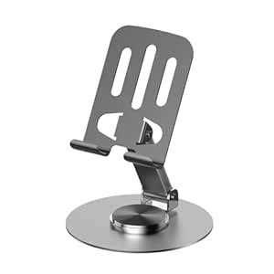 TECHGLIDE Phone Stand, 360° Rotatable, Foldable, Metal Base, Table ...