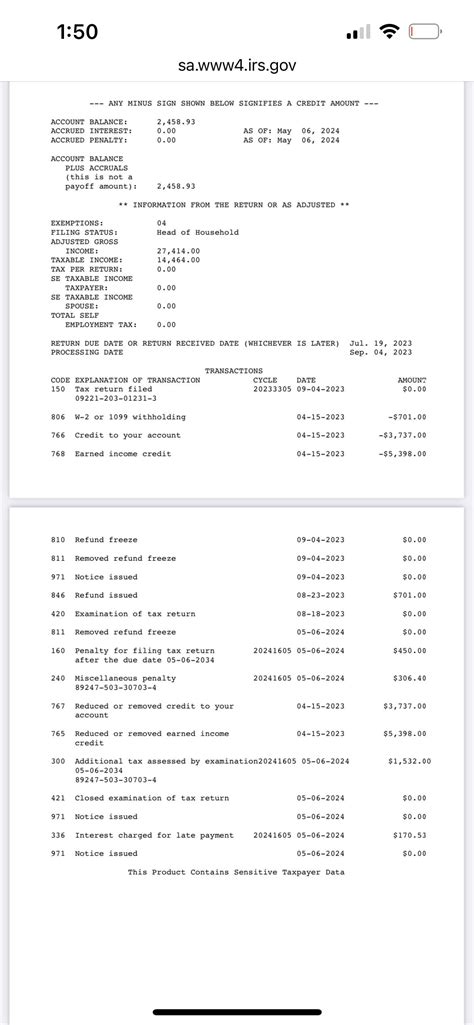 Image result for IRS Transcript Structure Sample