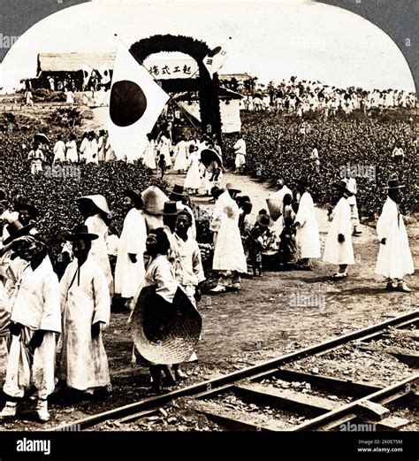 Joseon Era, Korea, 1905. Street scene showing the celebration of the ...