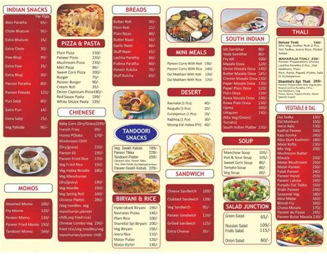 Menu at Shantilal's Sweet, Patna