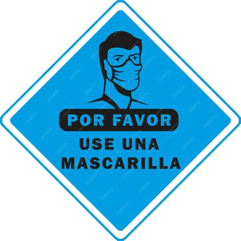 Premium Vector | Face masks required vector sign in spanish language