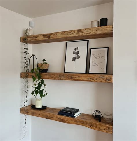 Rustic reclaimed wood floating shelf decorative custom industrial ...