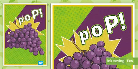 Grapes Pop Art Display Poster (teacher made) - Twinkl