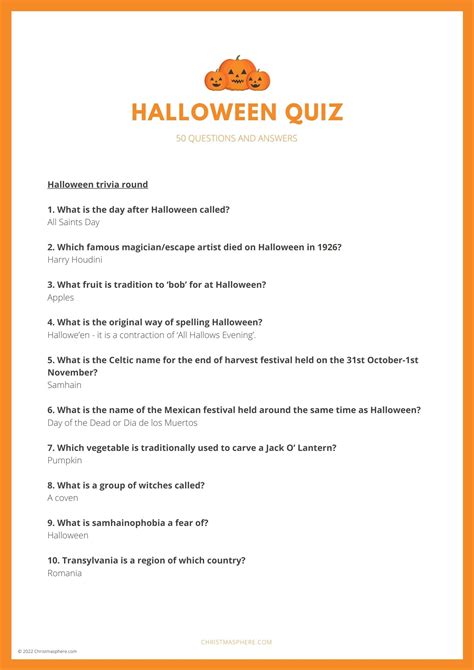 Free printable halloween candy trivia quiz with answer key – Artofit
