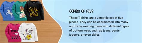 Kuchipoo Regular Fit Girls T-Shirt - Combo of 5 (KUC-TSHRT-195-6-7 ...