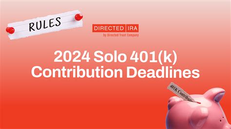2024 Solo 401(k) Contribution Deadlines: Rules, Steps, & Strategies ...