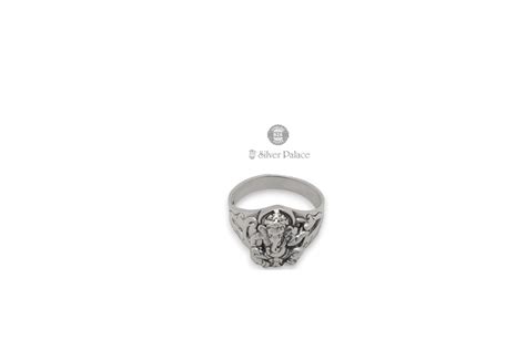 92.5 Oxidized Silver Prite Ganesha Design Rings For Mens - Silver Palace