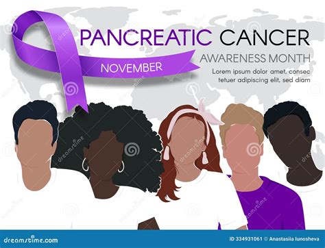 Pancreatic Cancer Awareness Month. Horizontal Banner with a Purple ...