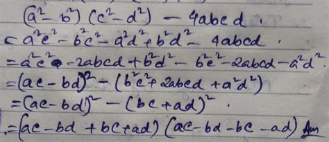 28. (a²-b²) (c² - d²) - 4abcd - Brainly.in